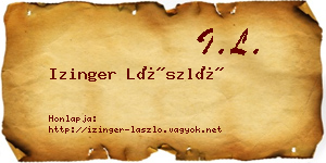 Izinger László névjegykártya