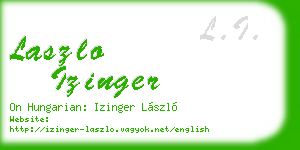 laszlo izinger business card